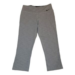 Nike Dri Fit Cropped Athletic Workout Leggings Grey M